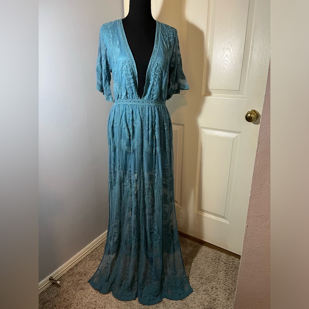 Full length lace dress